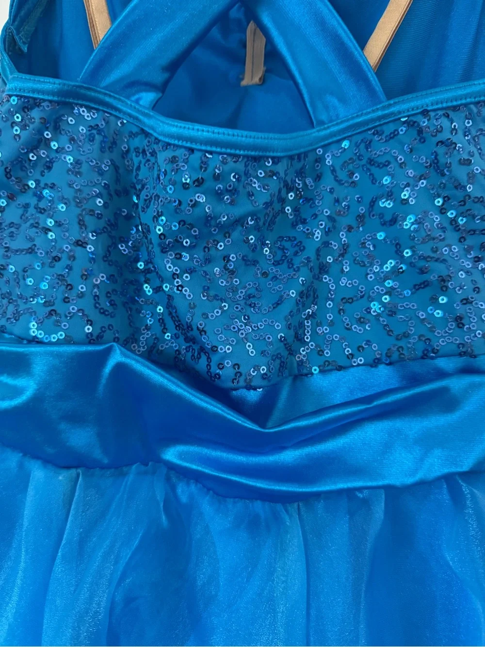 Weissman Teal Dance Costume, tap, musical theatre, blue dress, child large